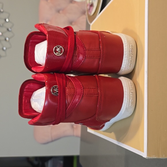 High top wedge sneakers in Crimson red - Picture 6 of 12